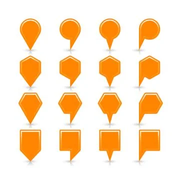 Flat orange color map pin sign location icon Stock-Illustration
