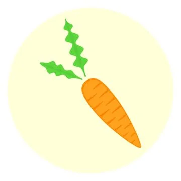Flat orange fresh carrot vector icon Stock Illustration
