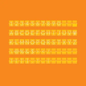 Flat orange paper countdown timer Stock Illustration