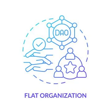 Flat organization blue gradient concept icon Stock Illustration