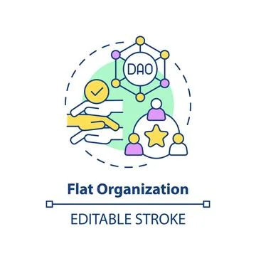 Flat organization concept icon Stock Illustration
