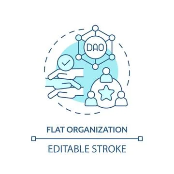 Flat organization turquoise concept icon Stock Illustration