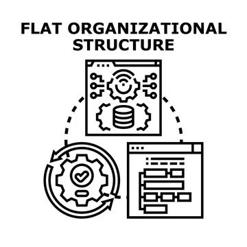Flat organizational structure concept connecting workflows and processes Stock Illustration
