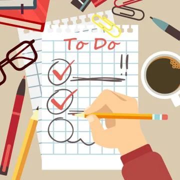 Flat organize concept - to do list Stock Illustration