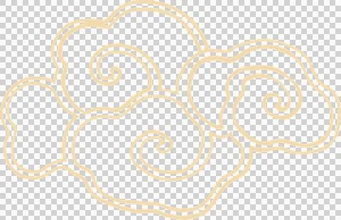 Flat ornamental cloud is floating on transparent background with swirling spiral Stock Illustration