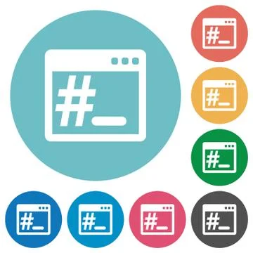Flat OS root terminal icons Stock Illustration