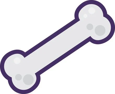 Flat Outline Gnawed Meat Delicacy Bone Icon Stock Illustration