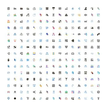 Flat outline icons set for web design イラスト素材