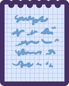 Flat Outline Paper Checkered Sheet Icon Stockillustratie