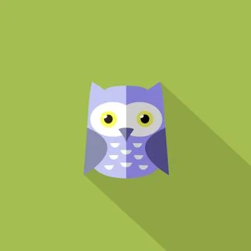 Flat owl icon Stock Illustration