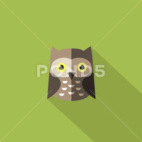 Flat owl icon Stock Illustration