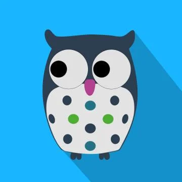 Flat Owl Vector Stock Illustration