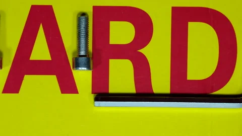 Flat pack assembly tool and do it yourself hardware kit. Tools and bolts in Stock Footage 264793733