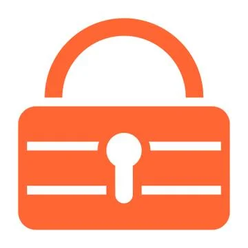 Flat padlock icon lock sign password button Illustrazione stock