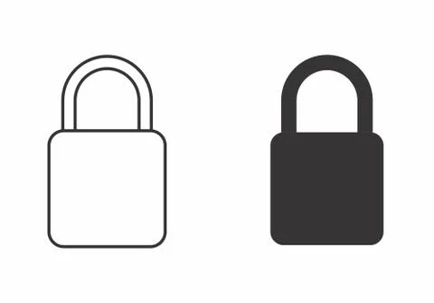 Flat padlocks illustrations Stock Illustration