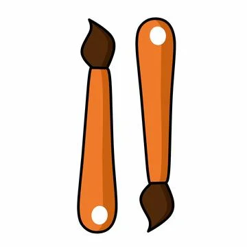 Flat paint brush Stock Illustration
