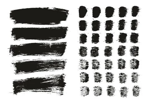 Flat Paint Brush Thick Long Background &amp; Straight Lines Vector Background Set Stock Illustration