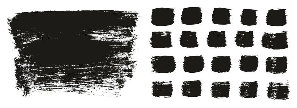 Flat Paint Brush Thick Long Background &amp; Straight Lines Vector Background Set Illustrazione stock