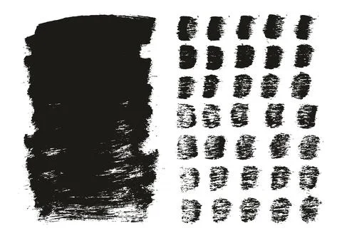 Flat Paint Brush Thick Long Background &amp; Straight Lines Vector Background Set Stock Illustration