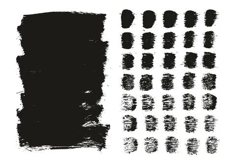 Flat Paint Brush Thick Long Background &amp; Straight Lines Vector Background Set Illustrazione stock
