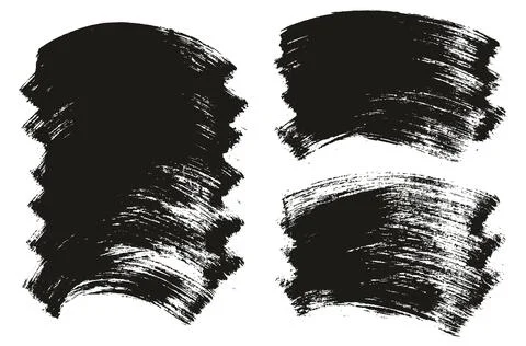 Flat Paint Brush Thick Long Curved Mix Background Abstract Vector Mix Set Stock Illustration