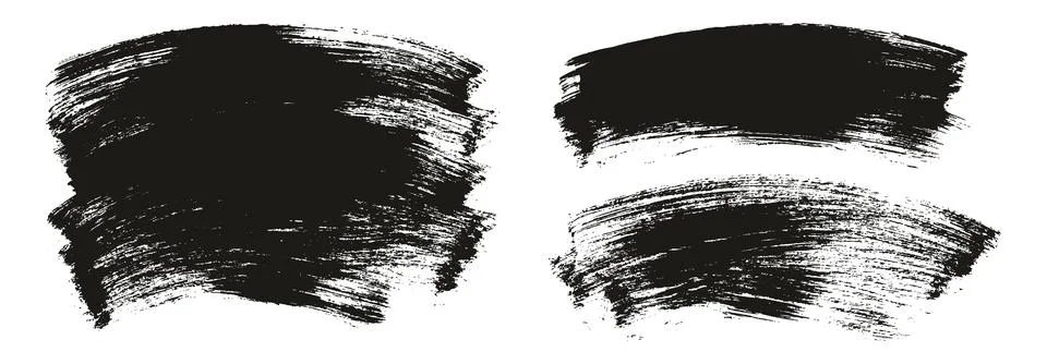 Flat Paint Brush Thick Long Curved Mix Background Abstract Vector Mix Set Stock Illustration