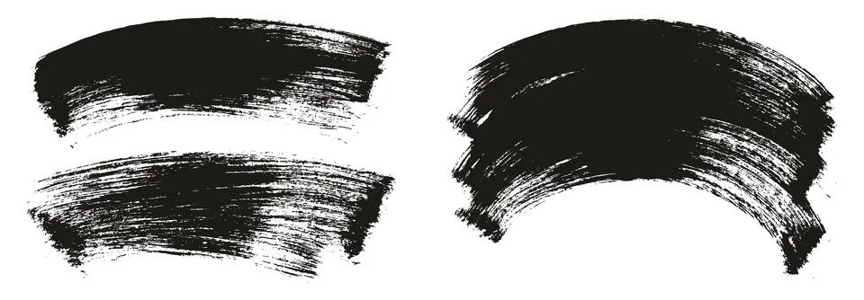 Flat Paint Brush Thick Long Curved Mix Background Abstract Vector Mix Set Stock Illustration