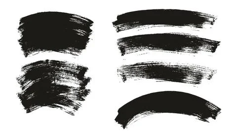 Flat Paint Brush Thick Long Curved Mix Background Abstract Vector Mix Set Stock Illustration