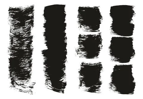 Flat Paint Brush Thick Short Mix Background High Detail Abstract Vector Stock Illustration