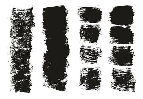 Flat Paint Brush Thick Short Mix Background High Detail Abstract Vector Stock Illustration