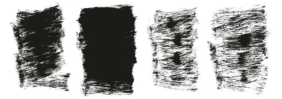 Flat Paint Brush Thick Short Background High Detail Abstract MEGA Set Stock Illustration