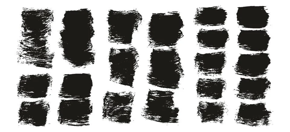 Flat Paint Brush Thick Short Background High Detail Abstract MEGA Set Illustrazione stock