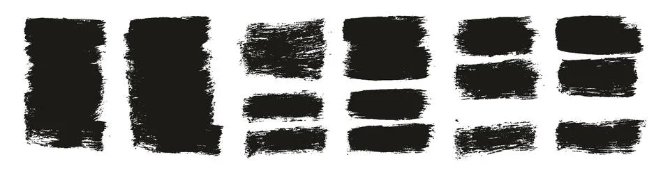 Flat Paint Brush Thick Short Background High Detail Abstract MEGA Set Stock Illustration