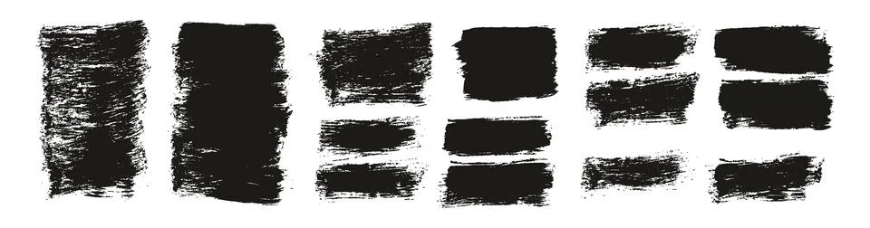 Flat Paint Brush Thick Short Background High Detail Abstract MEGA Set Stock Illustration