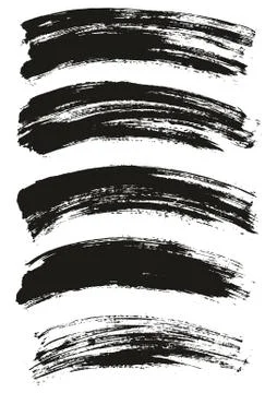 Flat Paint Brush Thin Curved Background High Detail Abstract Vector Background Stock Illustration