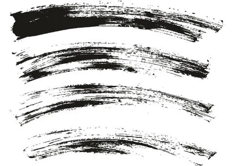 Flat Paint Brush Thin Curved Background High Detail Abstract Vector Background Stock Illustration