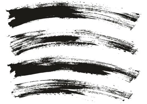 Flat Paint Brush Thin Curved Background High Detail Abstract Vector Background Stock Illustration