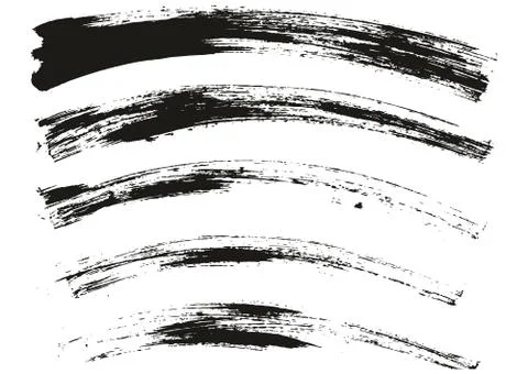 Flat Paint Brush Thin Curved Background High Detail Abstract Vector Background Stock Illustration