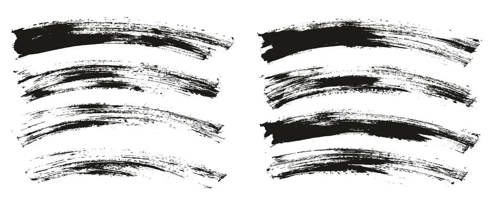 Flat Paint Brush Thin Curved Background High Detail Abstract Vector Background Stock Illustration