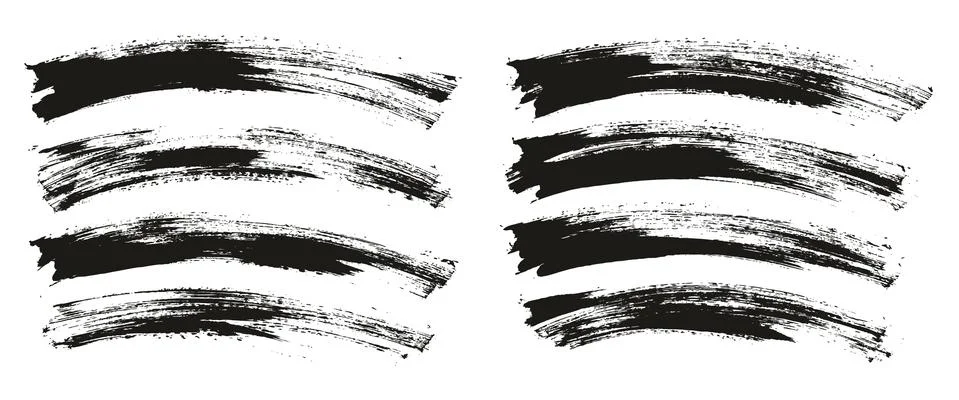 Flat Paint Brush Thin Curved Background High Detail Abstract Vector Background Illustrazione stock