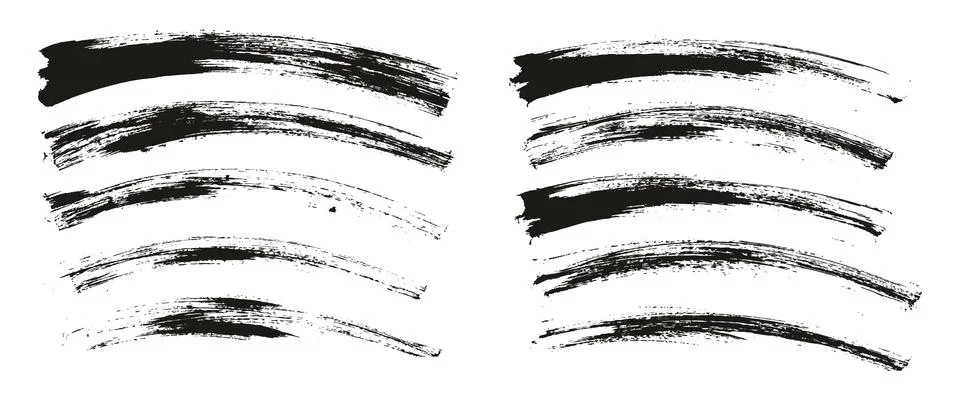 Flat Paint Brush Thin Curved Background High Detail Abstract Vector Background Stock Illustration