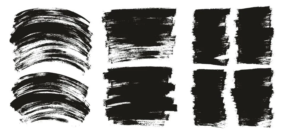 Flat Paint Brush Thin Curved &amp; Long &amp; Short Background High Detail Abstract Stock Illustration