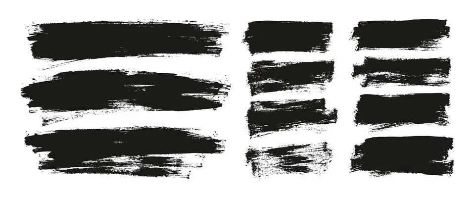 Flat Paint Brush Thin Curved &amp; Long &amp; Short Background High Detail Abstract Stock Illustration