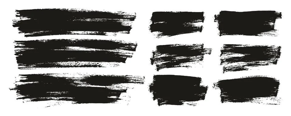 Flat Paint Brush Thin Curved &amp; Long &amp; Short Background High Detail Abstract Stock Illustration