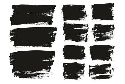 Flat Paint Brush Thin Curved &amp; Long &amp; Short Background High Detail Abstract Stock Illustration