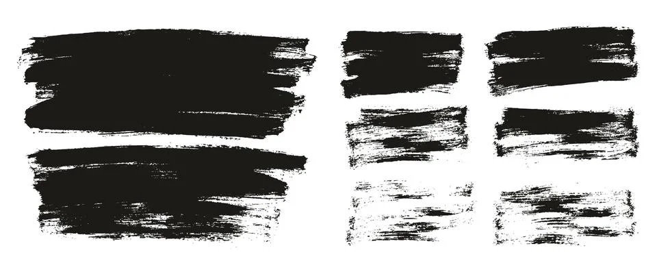 Flat Paint Brush Thin Curved &amp; Long &amp; Short Background High Detail Abstract Stock Illustration