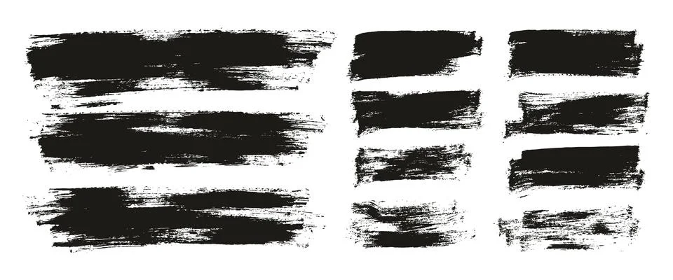Flat Paint Brush Thin Curved &amp; Long &amp; Short Background High Detail Abstract Stock Illustration