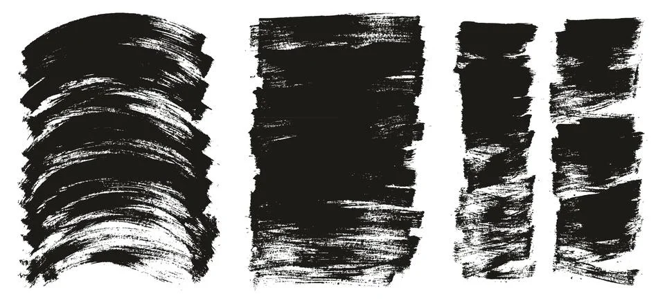 Flat Paint Brush Thin Curved &amp; Long &amp; Short Background High Detail Abstract Illustrazione stock