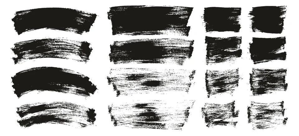 Flat Paint Brush Thin Curved &amp; Long &amp; Short Background High Detail Abstract Stock Illustration