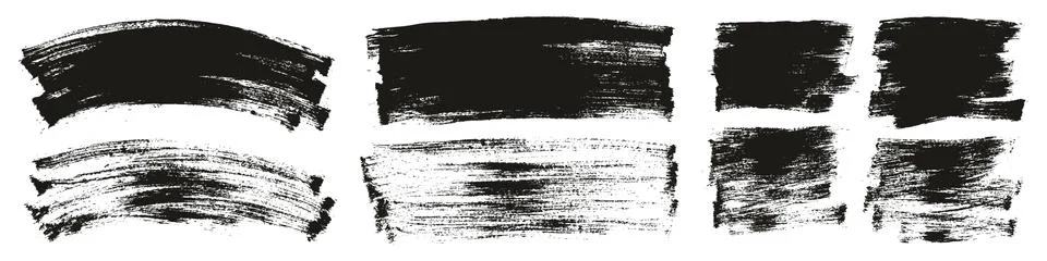 Flat Paint Brush Thin Curved &amp; Long &amp; Short Background High Detail Abstract Illustrazione stock